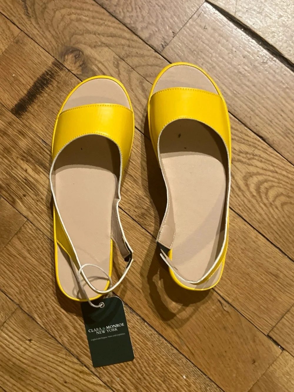 NWT Yellow Women's Slingback Sandals